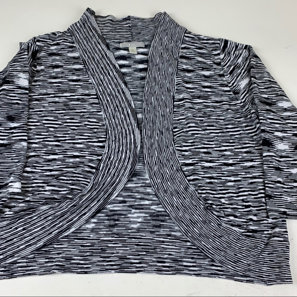 Dana Buchman Shrug  sweater-Black/White -XL